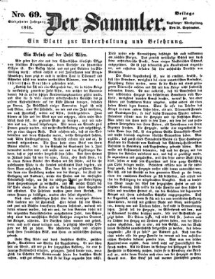 Der Sammler (Augsburger Abendzeitung) Mittwoch 20. September 1848