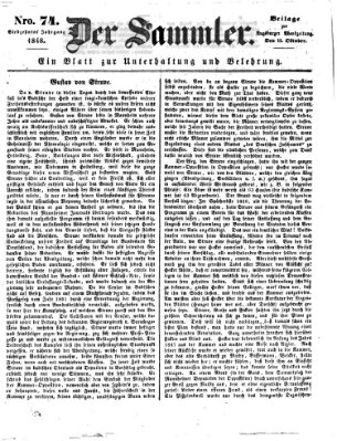 Der Sammler (Augsburger Abendzeitung) Mittwoch 11. Oktober 1848