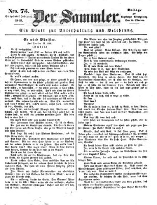 Der Sammler (Augsburger Abendzeitung) Samstag 14. Oktober 1848