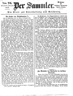 Der Sammler (Augsburger Abendzeitung) Mittwoch 18. Oktober 1848