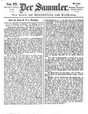 Der Sammler (Augsburger Abendzeitung) Samstag 21. Oktober 1848