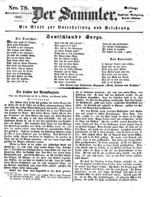 Der Sammler (Augsburger Abendzeitung) Mittwoch 25. Oktober 1848