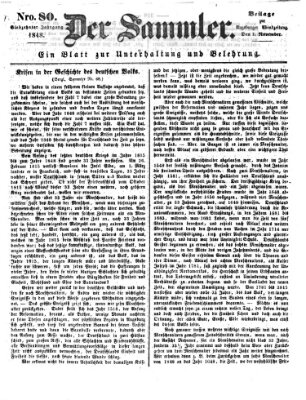 Der Sammler (Augsburger Abendzeitung) Mittwoch 1. November 1848