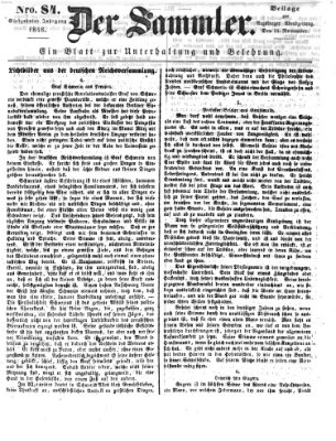 Der Sammler (Augsburger Abendzeitung) Mittwoch 15. November 1848