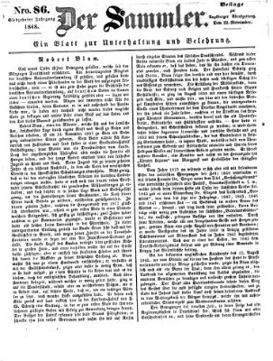 Der Sammler (Augsburger Abendzeitung) Mittwoch 22. November 1848