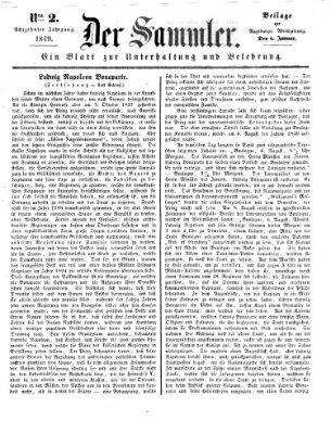 Der Sammler (Augsburger Abendzeitung) Samstag 6. Januar 1849