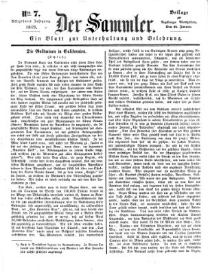 Der Sammler (Augsburger Abendzeitung) Mittwoch 24. Januar 1849