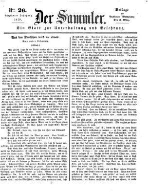 Der Sammler (Augsburger Abendzeitung) Samstag 31. März 1849