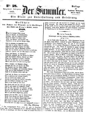 Der Sammler (Augsburger Abendzeitung) Mittwoch 11. April 1849