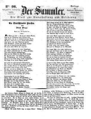 Der Sammler (Augsburger Abendzeitung) Samstag 12. Mai 1849