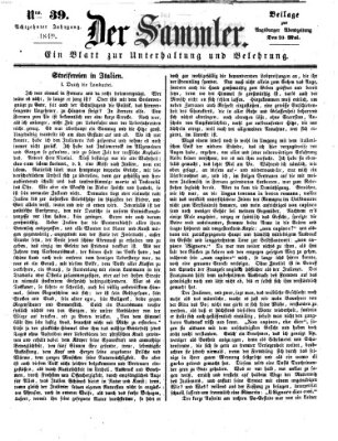 Der Sammler (Augsburger Abendzeitung) Mittwoch 23. Mai 1849