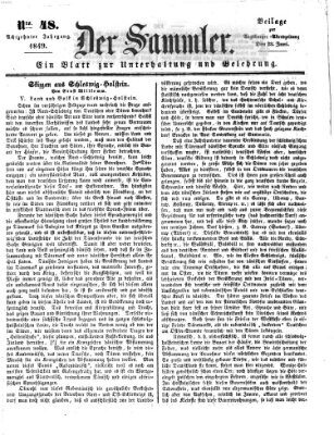 Der Sammler (Augsburger Abendzeitung) Samstag 23. Juni 1849