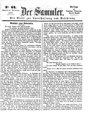 Der Sammler (Augsburger Abendzeitung) Samstag 18. August 1849