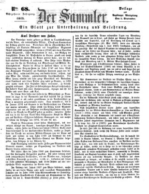 Der Sammler (Augsburger Abendzeitung) Mittwoch 5. September 1849