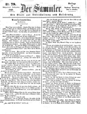 Der Sammler (Augsburger Abendzeitung) Samstag 13. Oktober 1849