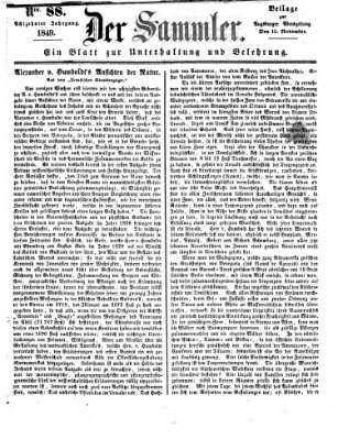 Der Sammler (Augsburger Abendzeitung) Donnerstag 15. November 1849