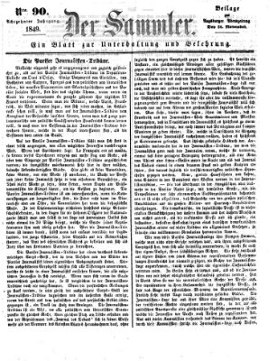 Der Sammler (Augsburger Abendzeitung) Samstag 24. November 1849