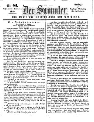 Der Sammler (Augsburger Abendzeitung) Donnerstag 13. Dezember 1849