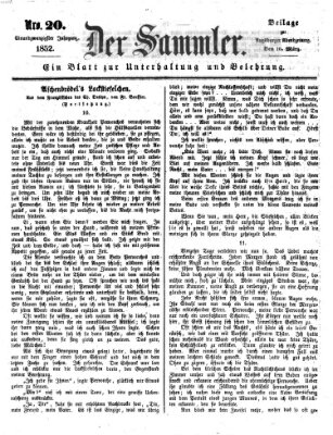Der Sammler (Augsburger Abendzeitung) Mittwoch 10. März 1852