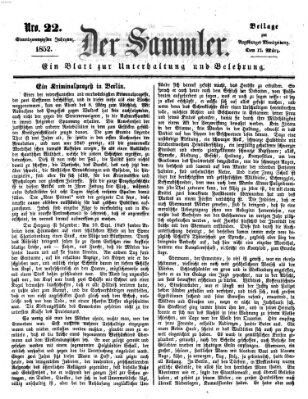 Der Sammler (Augsburger Abendzeitung) Mittwoch 17. März 1852