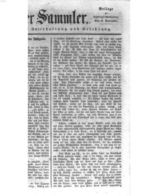 Der Sammler (Augsburger Abendzeitung) Samstag 18. September 1852