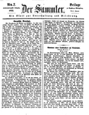 Der Sammler (Augsburger Abendzeitung) Mittwoch 5. Januar 1853