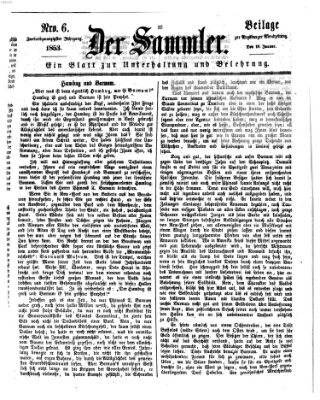 Der Sammler (Augsburger Abendzeitung) Dienstag 18. Januar 1853