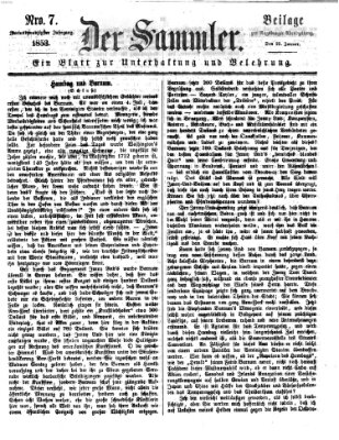 Der Sammler (Augsburger Abendzeitung) Samstag 22. Januar 1853