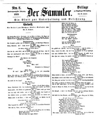 Der Sammler (Augsburger Abendzeitung) Mittwoch 26. Januar 1853