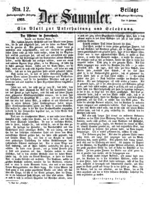 Der Sammler (Augsburger Abendzeitung) Donnerstag 10. Februar 1853