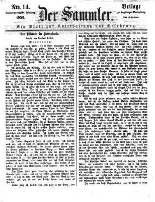 Der Sammler (Augsburger Abendzeitung) Mittwoch 16. Februar 1853