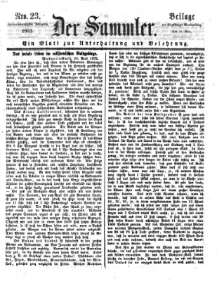 Der Sammler (Augsburger Abendzeitung) Samstag 19. März 1853