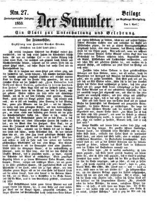 Der Sammler (Augsburger Abendzeitung) Samstag 2. April 1853