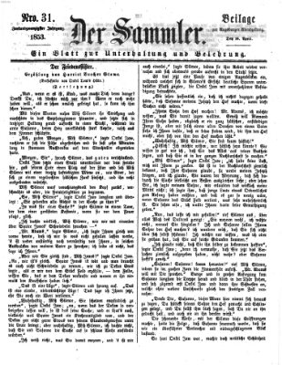 Der Sammler (Augsburger Abendzeitung) Samstag 16. April 1853