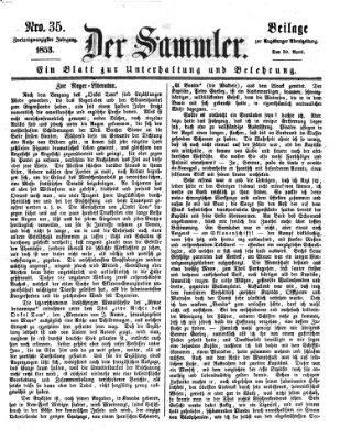 Der Sammler (Augsburger Abendzeitung) Samstag 30. April 1853