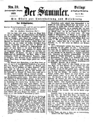 Der Sammler (Augsburger Abendzeitung) Samstag 14. Mai 1853