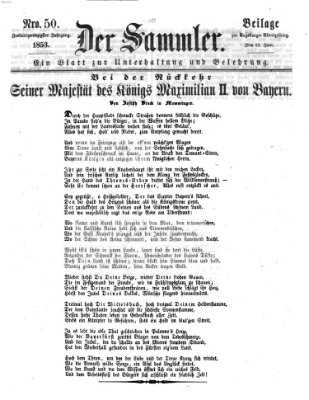 Der Sammler (Augsburger Abendzeitung) Mittwoch 22. Juni 1853