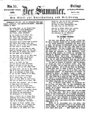 Der Sammler (Augsburger Abendzeitung) Samstag 25. Juni 1853