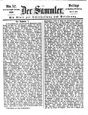 Der Sammler (Augsburger Abendzeitung) Donnerstag 30. Juni 1853