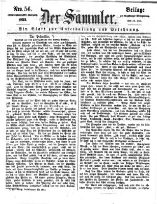 Der Sammler (Augsburger Abendzeitung) Donnerstag 14. Juli 1853