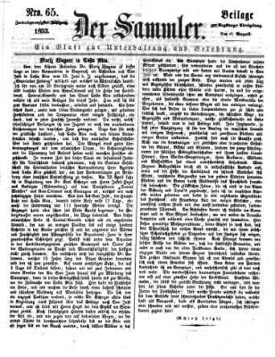 Der Sammler (Augsburger Abendzeitung) Mittwoch 17. August 1853