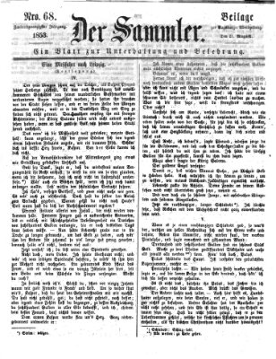 Der Sammler (Augsburger Abendzeitung) Samstag 27. August 1853