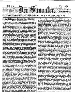 Der Sammler (Augsburger Abendzeitung) Donnerstag 29. September 1853