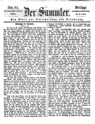 Der Sammler (Augsburger Abendzeitung) Samstag 22. Oktober 1853