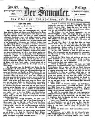 Der Sammler (Augsburger Abendzeitung) Mittwoch 9. November 1853