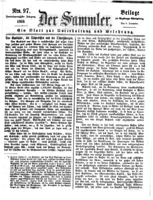 Der Sammler (Augsburger Abendzeitung) Donnerstag 8. Dezember 1853