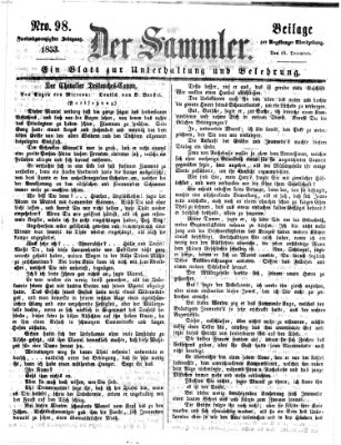 Der Sammler (Augsburger Abendzeitung) Samstag 10. Dezember 1853