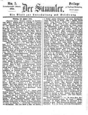 Der Sammler (Augsburger Abendzeitung) Mittwoch 18. Januar 1854