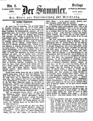 Der Sammler (Augsburger Abendzeitung) Samstag 28. Januar 1854