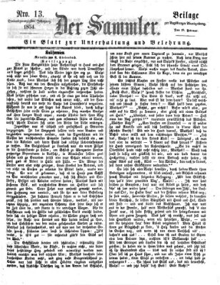 Der Sammler (Augsburger Abendzeitung) Samstag 18. Februar 1854